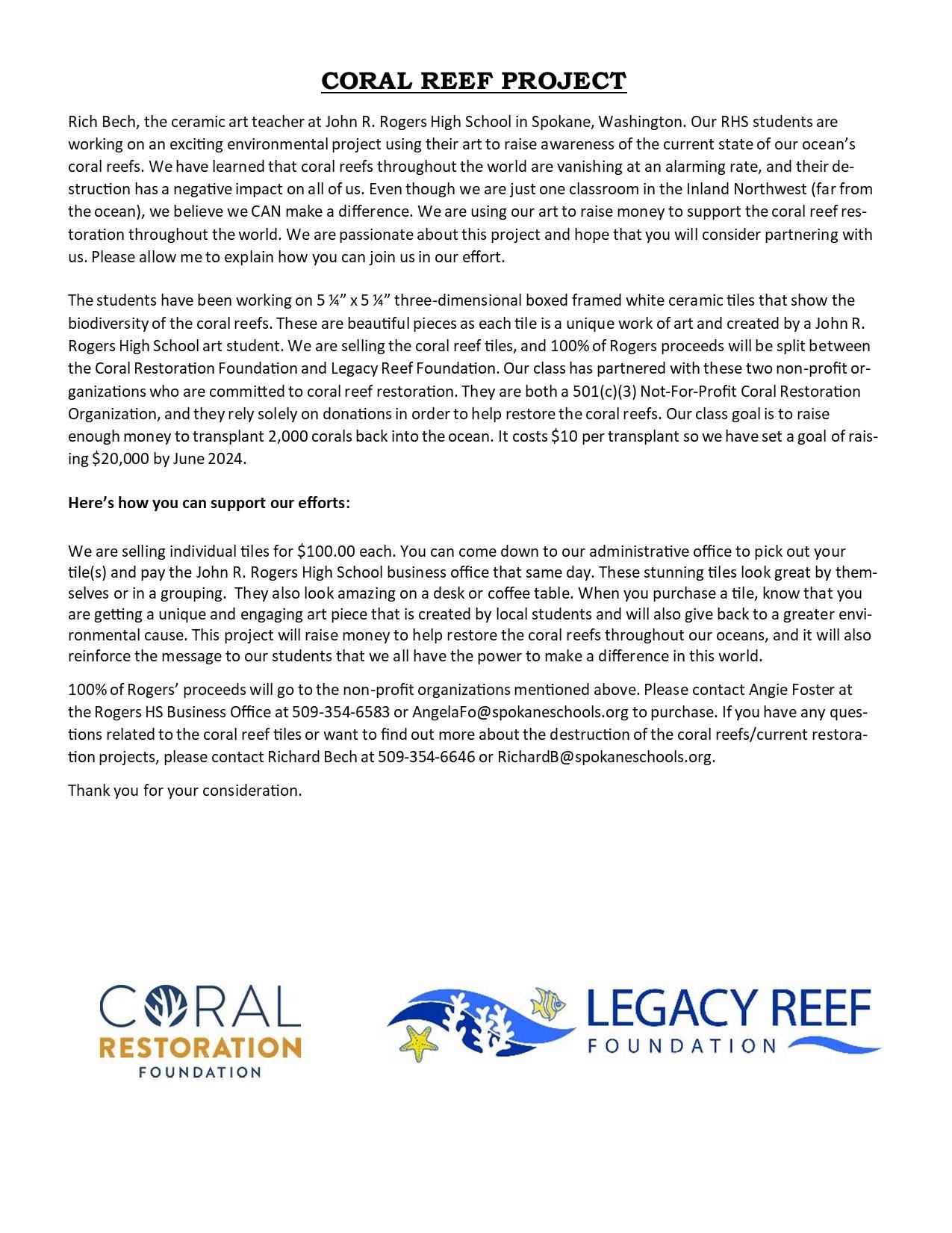 coral reef project info page